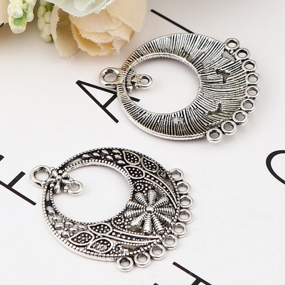 None Accessories - Chandelier connectors for earrings Silver Set of 2 Tibetan silver